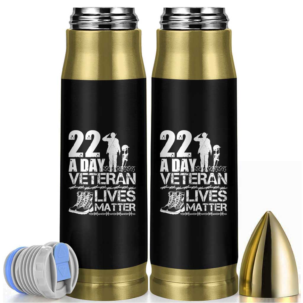 Veteran PTSD Bullet Tumbler 22 Every Day Veteran Lives Matter Suicide Awareness