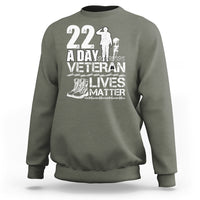 Veteran PTSD Sweatshirt 22 Every Day Veteran Lives Matter Suicide Awareness - Wonder Print Shop