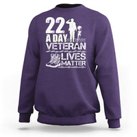 Veteran PTSD Sweatshirt 22 Every Day Veteran Lives Matter Suicide Awareness - Wonder Print Shop