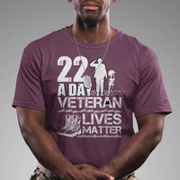 Veteran PTSD T Shirt 22 Every Day Veteran Lives Matter Suicide Awareness - Wonder Print Shop