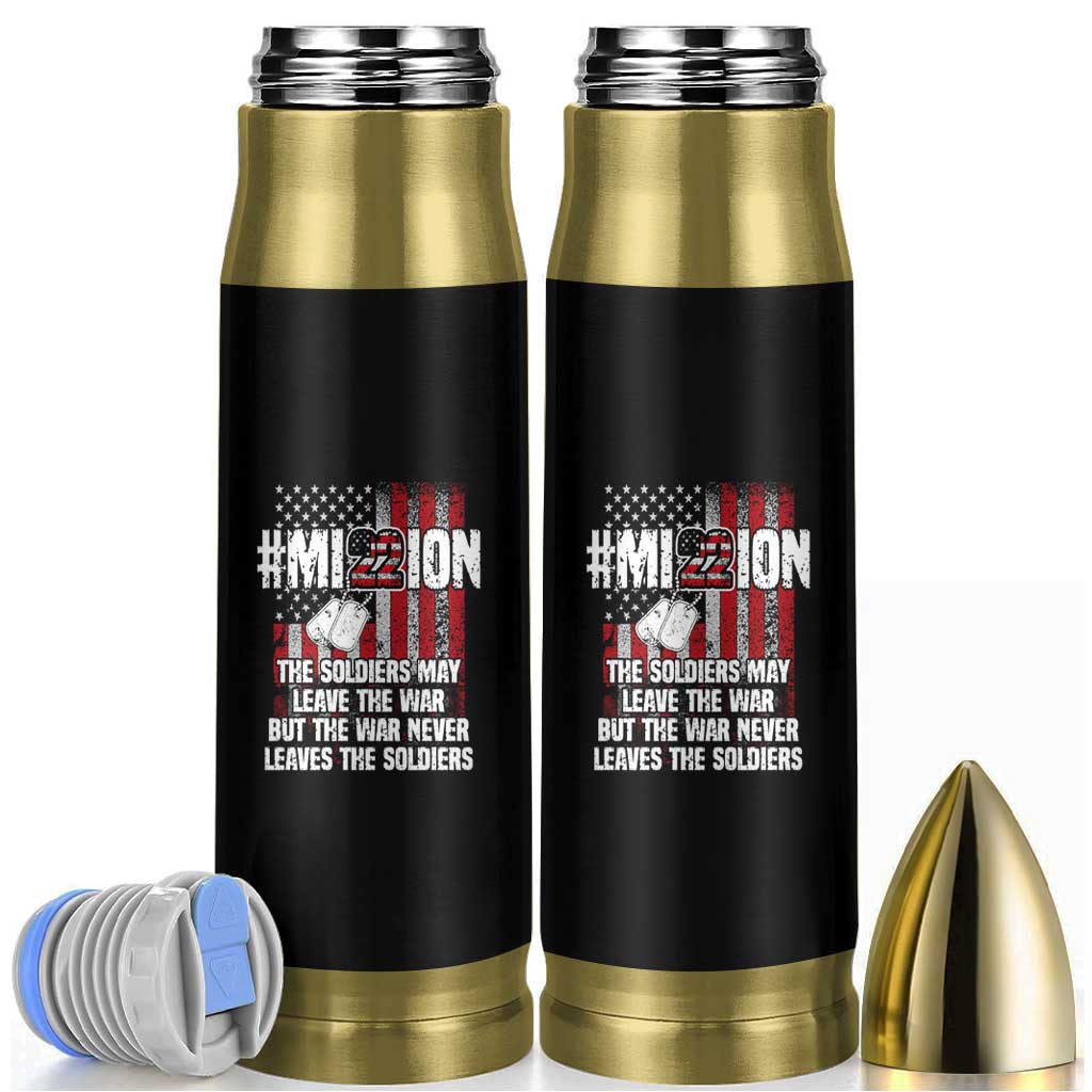 Veteran PTSD Bullet Tumbler Mission Save 22 Every Day American Flag Suicide Awareness