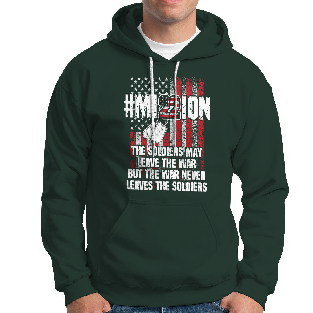 Veteran PTSD Hoodie Mission Save 22 Every Day American Flag Suicide Awareness - Wonder Print Shop