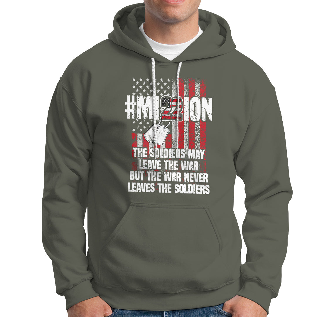 Veteran PTSD Hoodie Mission Save 22 Every Day American Flag Suicide Awareness - Wonder Print Shop