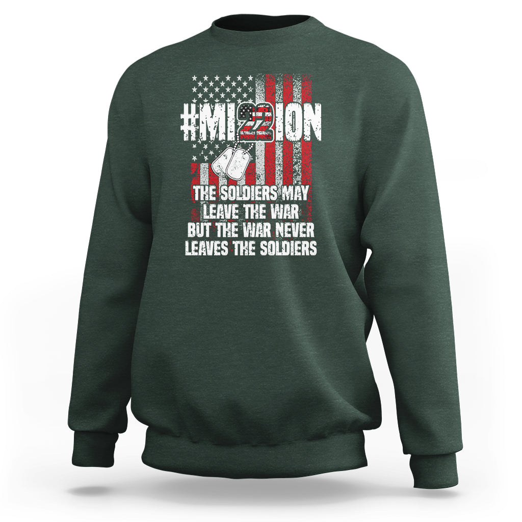 Veteran PTSD Sweatshirt Mission Save 22 Every Day American Flag Suicide Awareness - Wonder Print Shop