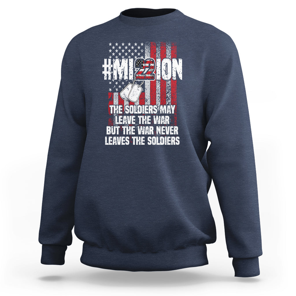Veteran PTSD Sweatshirt Mission Save 22 Every Day American Flag Suicide Awareness - Wonder Print Shop