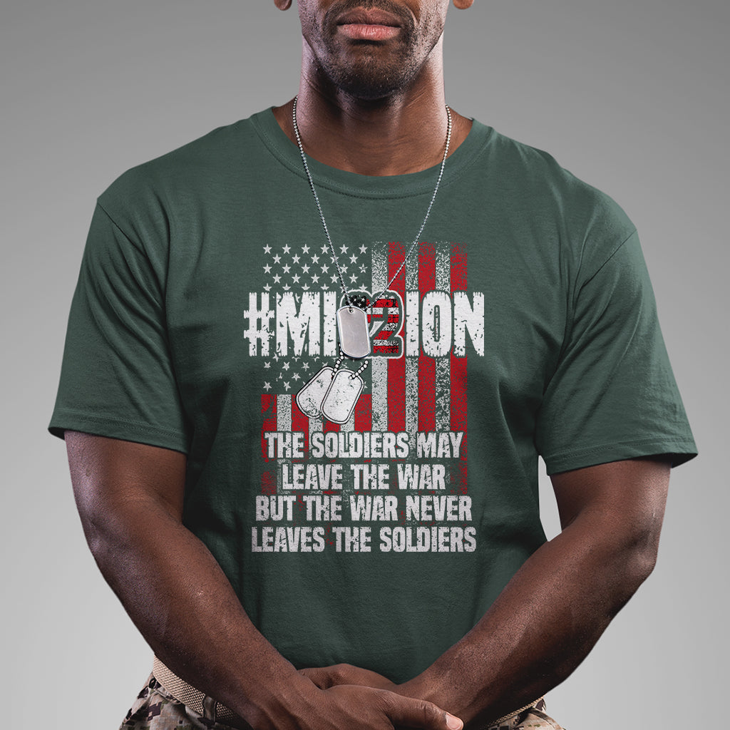 Veteran PTSD T Shirt Mission Save 22 Every Day American Flag Suicide Awareness - Wonder Print Shop