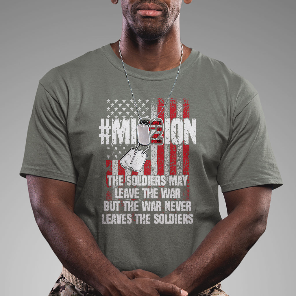 Veteran PTSD T Shirt Mission Save 22 Every Day American Flag Suicide Awareness - Wonder Print Shop