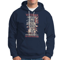 Veteran PTSD Hoodie Medicated For Your Protection American Flag Skeleton Soldier - Wonder Print Shop
