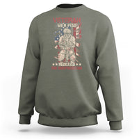 Veteran PTSD Sweatshirt Medicated For Your Protection American Flag Skeleton Soldier - Wonder Print Shop