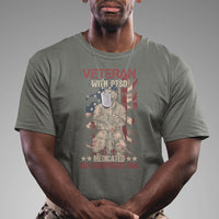 Veteran PTSD T Shirt Medicated For Your Protection American Flag Skeleton Soldier - Wonder Print Shop