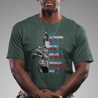 Veteran PTSD T Shirt Not All Wounds Are Visible Not All Those Who Wander Are Lost American Flag Soldier - Wonder Print Shop