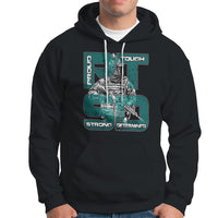 Veteran PTSD Hoodie Proud Tough Strong Determined Teal Ribbon - Wonder Print Shop