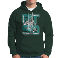 Veteran PTSD Hoodie Proud Tough Strong Determined Teal Ribbon - Wonder Print Shop