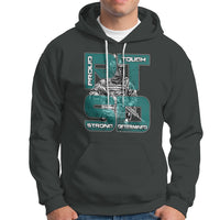 Veteran PTSD Hoodie Proud Tough Strong Determined Teal Ribbon - Wonder Print Shop
