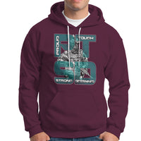 Veteran PTSD Hoodie Proud Tough Strong Determined Teal Ribbon - Wonder Print Shop