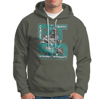 Veteran PTSD Hoodie Proud Tough Strong Determined Teal Ribbon - Wonder Print Shop