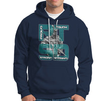 Veteran PTSD Hoodie Proud Tough Strong Determined Teal Ribbon - Wonder Print Shop