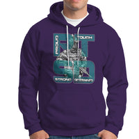 Veteran PTSD Hoodie Proud Tough Strong Determined Teal Ribbon - Wonder Print Shop