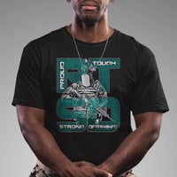 Veteran PTSD T Shirt Proud Tough Strong Determined Teal Ribbon - Wonder Print Shop