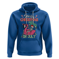 Skeleton Santa Hoodie Merry Christmas in July Summer Xmas Flamingo Float - Wonder Print Shop