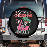 Skeleton Santa Spare Tire Cover Merry Christmas in July Summer Xmas Flamingo Float