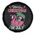 Skeleton Santa Spare Tire Cover Merry Christmas in July Summer Xmas Flamingo Float
