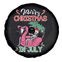 Skeleton Santa Spare Tire Cover Merry Christmas in July Summer Xmas Flamingo Float
