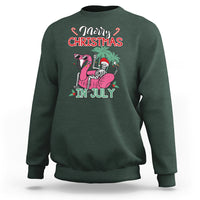 Skeleton Santa Sweatshirt Merry Christmas in July Summer Xmas Flamingo Float - Wonder Print Shop
