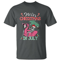 Skeleton Santa T Shirt Merry Christmas in July Summer Xmas Flamingo Float - Wonder Print Shop