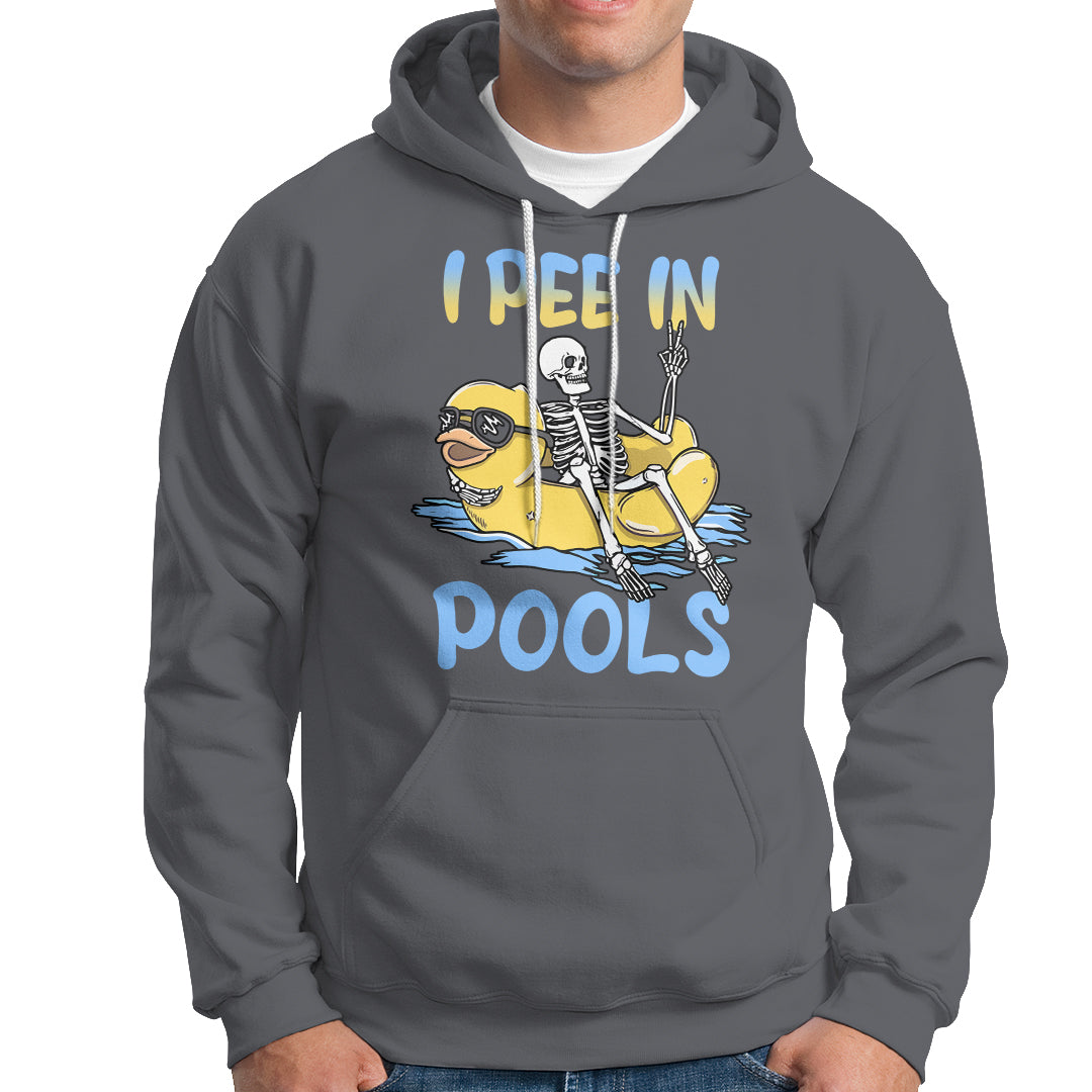 Swimming Skeleton Hoodie I Pee In Pools Funny Pool Lovers Sarcastic Sayings Summer - Wonder Print Shop