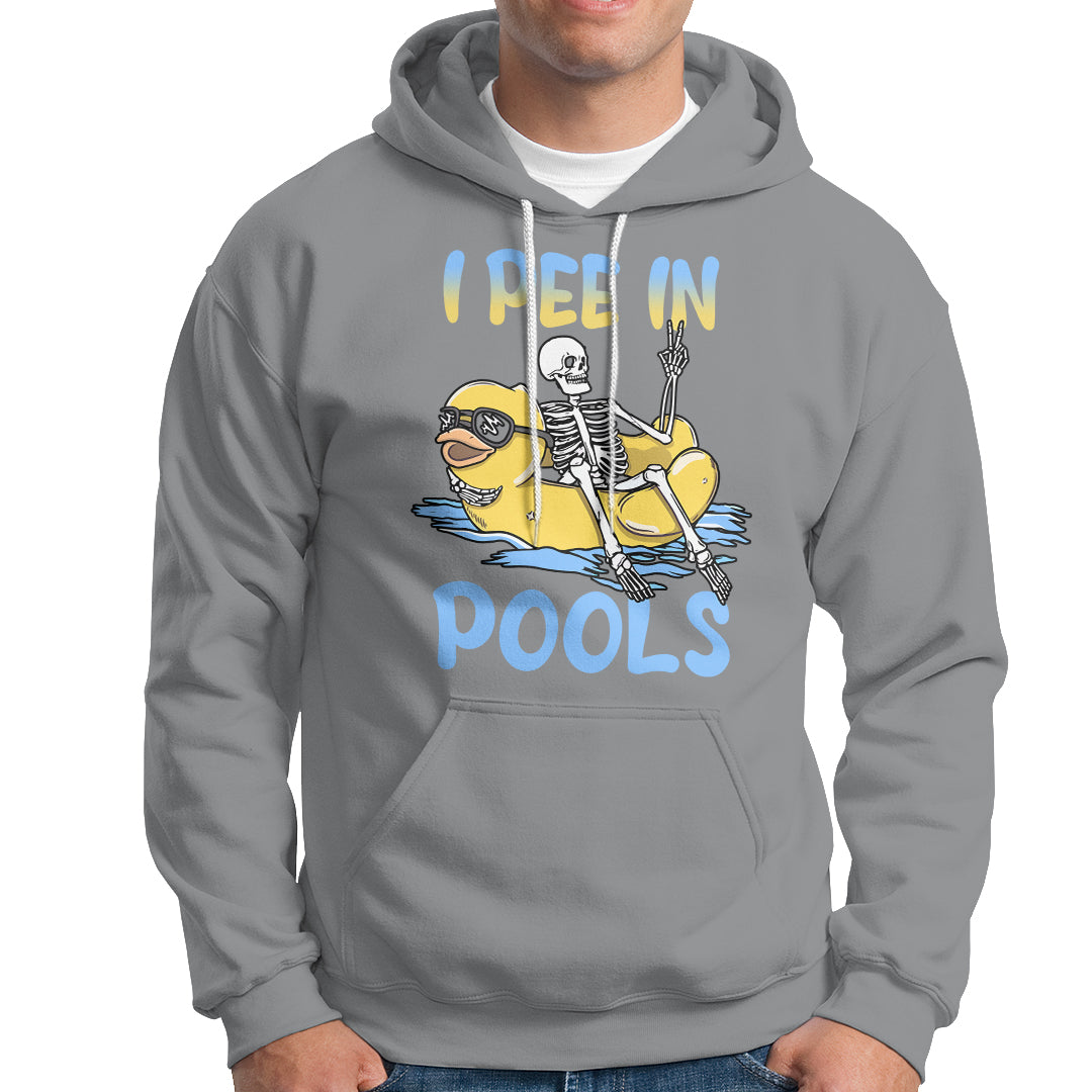 Swimming Skeleton Hoodie I Pee In Pools Funny Pool Lovers Sarcastic Sayings Summer - Wonder Print Shop