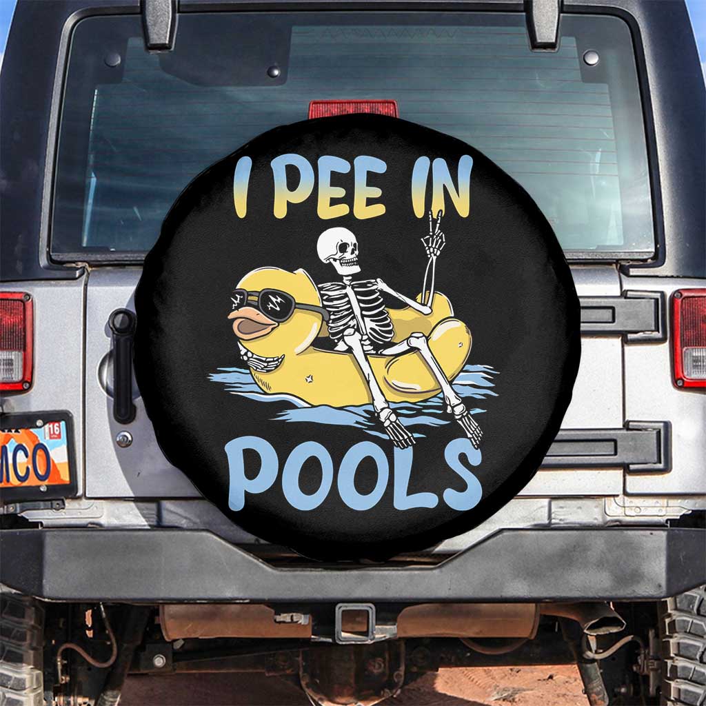 Swimming Skeleton Spare Tire Cover I Pee In Pools Funny Pool Lovers Sarcastic Sayings Summer