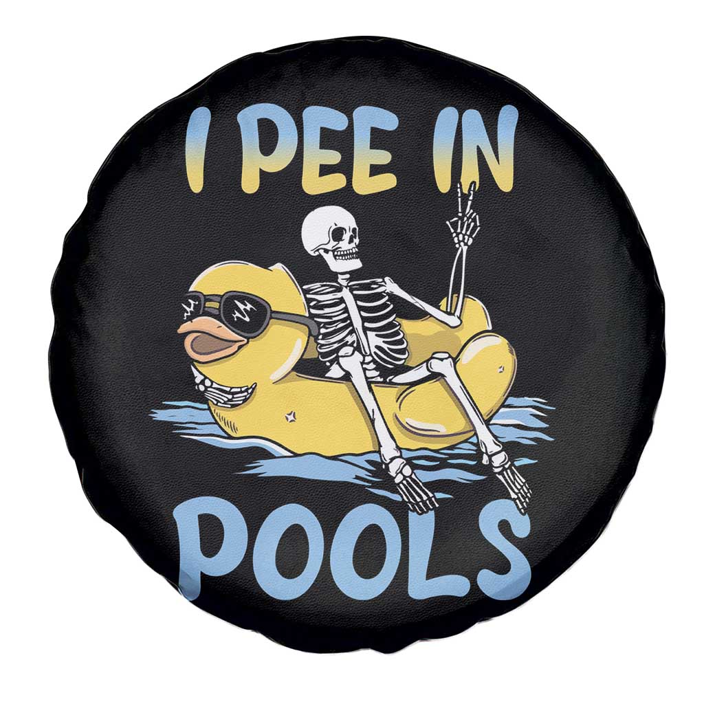 Swimming Skeleton Spare Tire Cover I Pee In Pools Funny Pool Lovers Sarcastic Sayings Summer