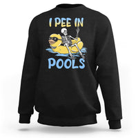 Swimming Skeleton Sweatshirt I Pee In Pools Funny Pool Lovers Sarcastic Sayings Summer - Wonder Print Shop