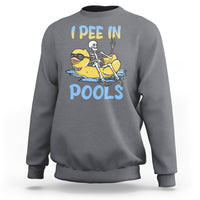Swimming Skeleton Sweatshirt I Pee In Pools Funny Pool Lovers Sarcastic Sayings Summer - Wonder Print Shop