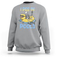 Swimming Skeleton Sweatshirt I Pee In Pools Funny Pool Lovers Sarcastic Sayings Summer - Wonder Print Shop