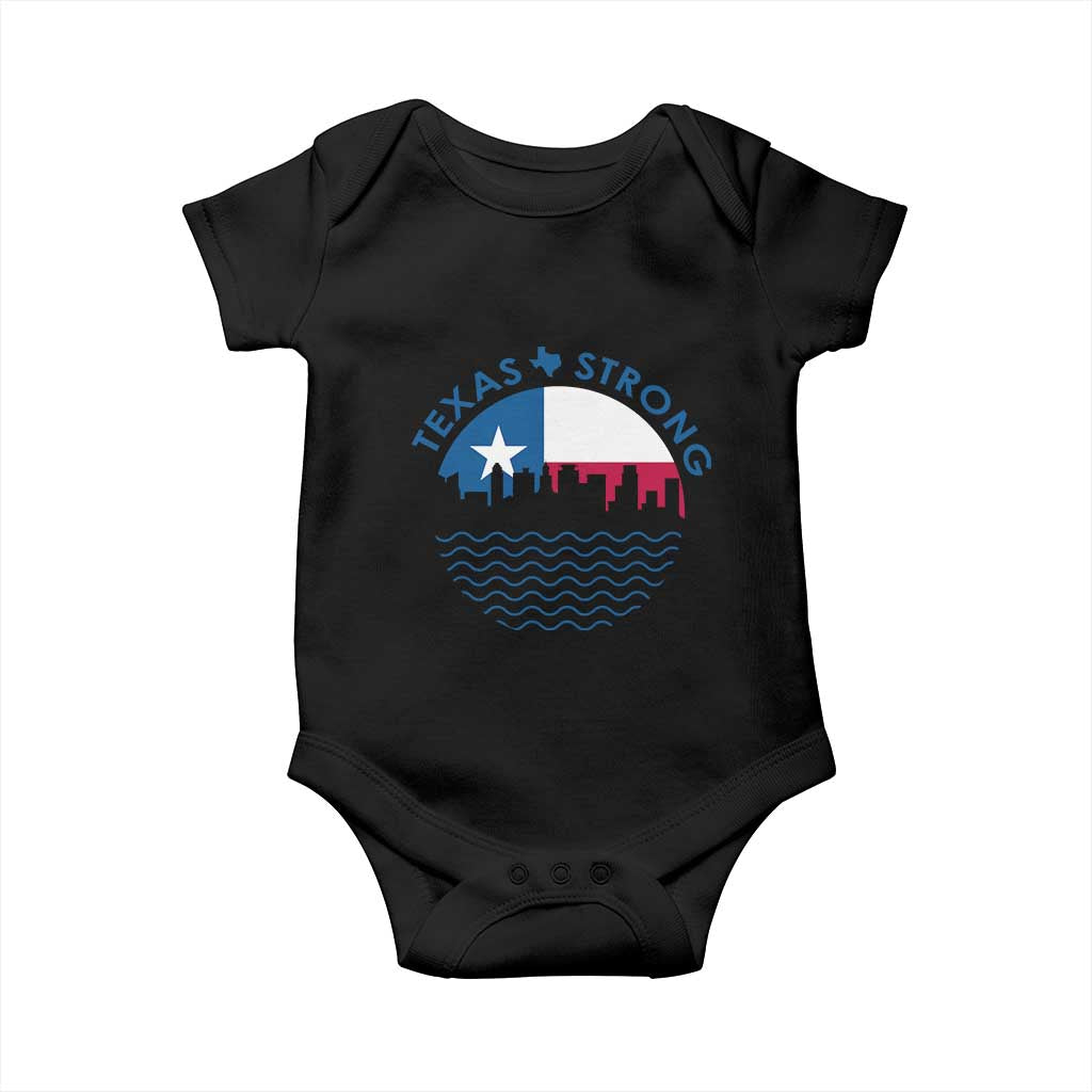 Strong Texas Baby Onesie Retro Flag Resilient Texans Pride - Wonder Print Shop