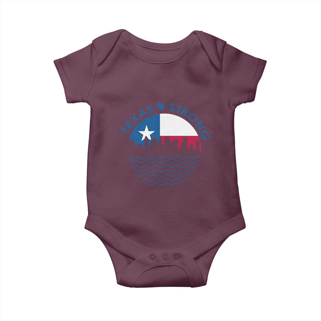 Strong Texas Baby Onesie Retro Flag Resilient Texans Pride - Wonder Print Shop