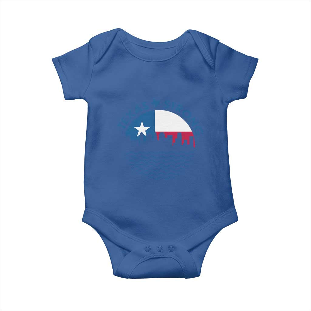 Strong Texas Baby Onesie Retro Flag Resilient Texans Pride - Wonder Print Shop