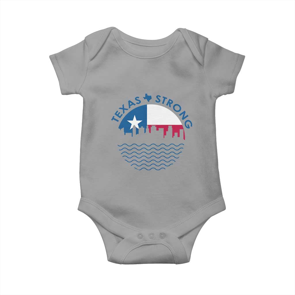 Strong Texas Baby Onesie Retro Flag Resilient Texans Pride - Wonder Print Shop