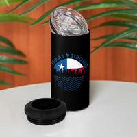 Strong Texas 4 in 1 Can Cooler Tumbler Retro Flag Resilient Texans Pride - Wonder Print Shop