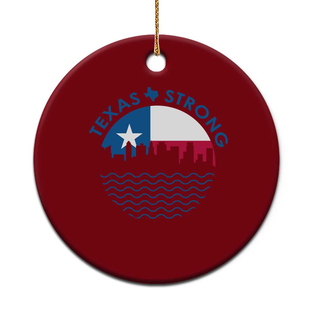 Strong Texas Ceramic Ornament Retro Flag Resilient Texans Pride - Wonder Print Shop