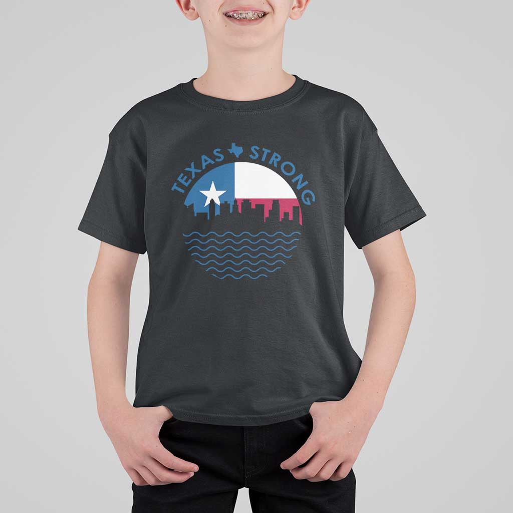 Strong Texas T Shirt For Kid Retro Flag Resilient Texans Pride - Wonder Print Shop