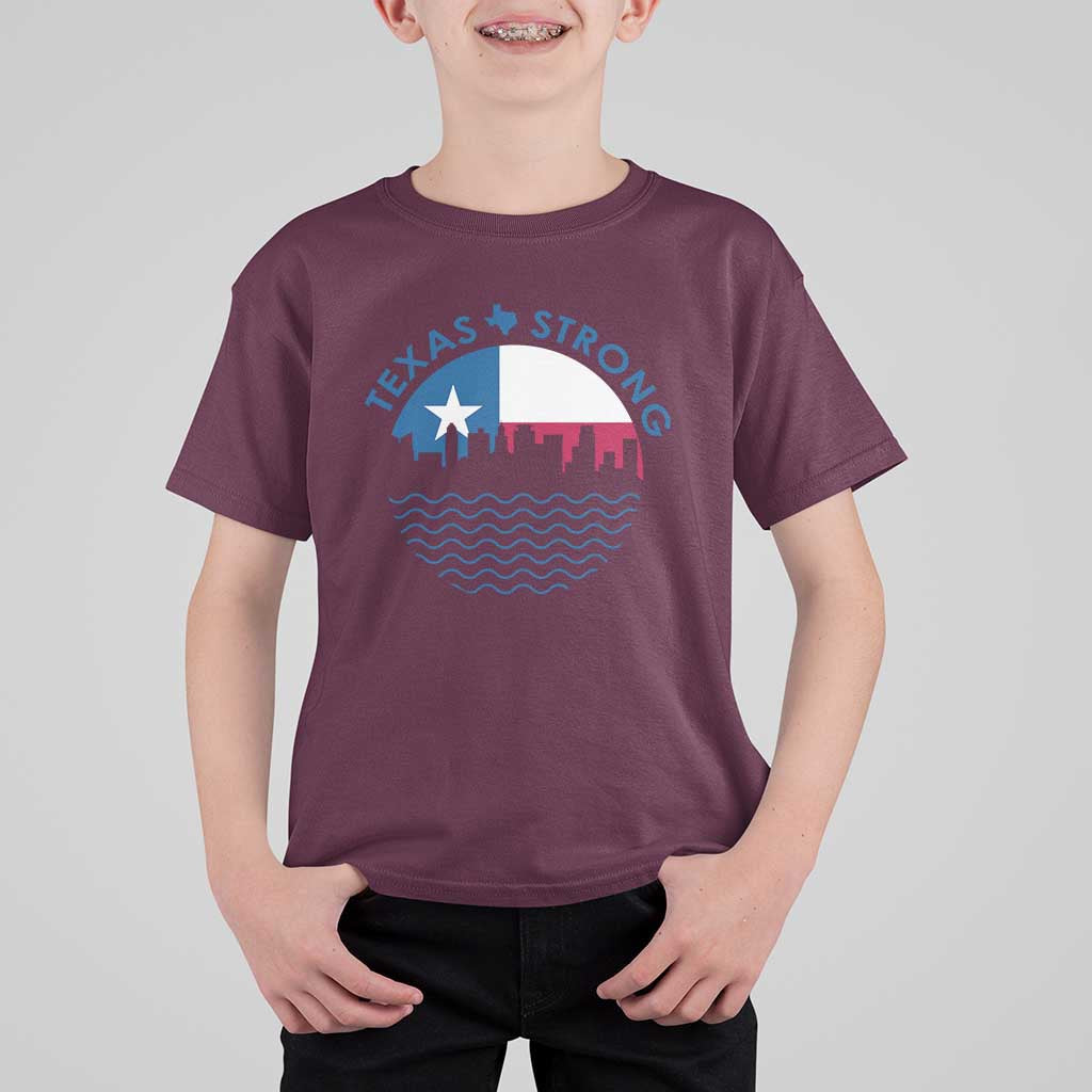 Strong Texas T Shirt For Kid Retro Flag Resilient Texans Pride - Wonder Print Shop
