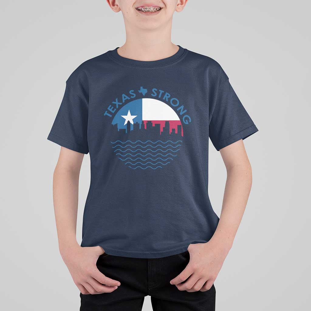 Strong Texas T Shirt For Kid Retro Flag Resilient Texans Pride - Wonder Print Shop