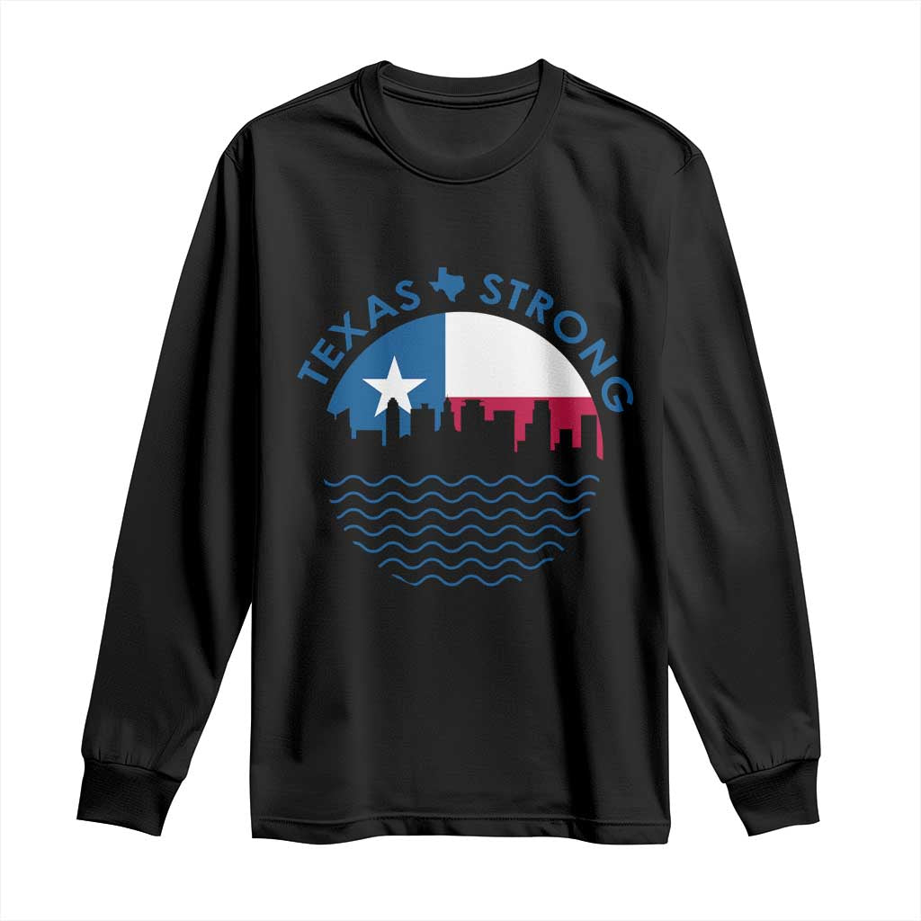 Strong Texas Long Sleeve Shirt Retro Flag Resilient Texans Pride - Wonder Print Shop