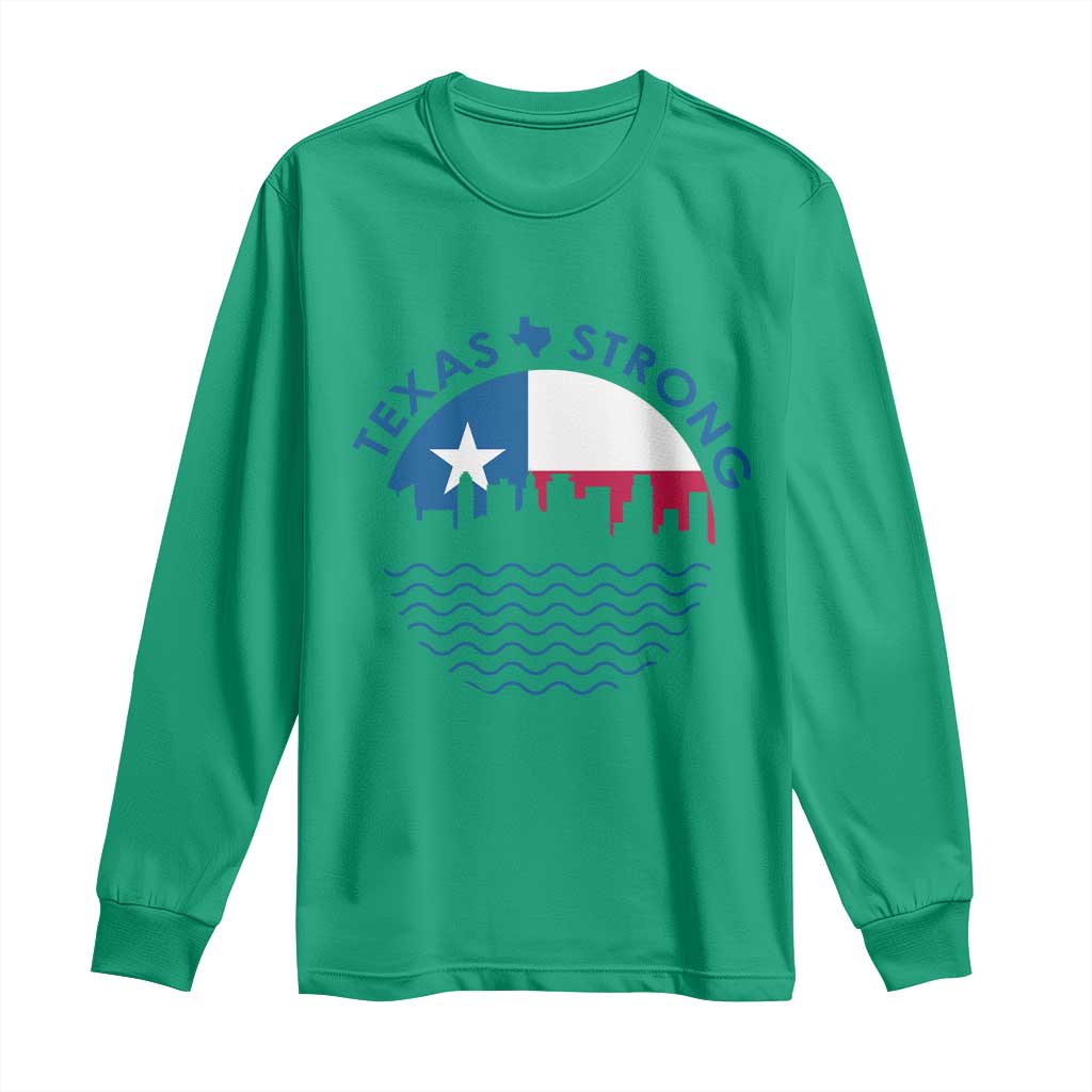 Strong Texas Long Sleeve Shirt Retro Flag Resilient Texans Pride - Wonder Print Shop
