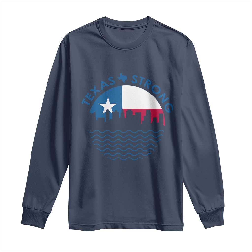 Strong Texas Long Sleeve Shirt Retro Flag Resilient Texans Pride - Wonder Print Shop
