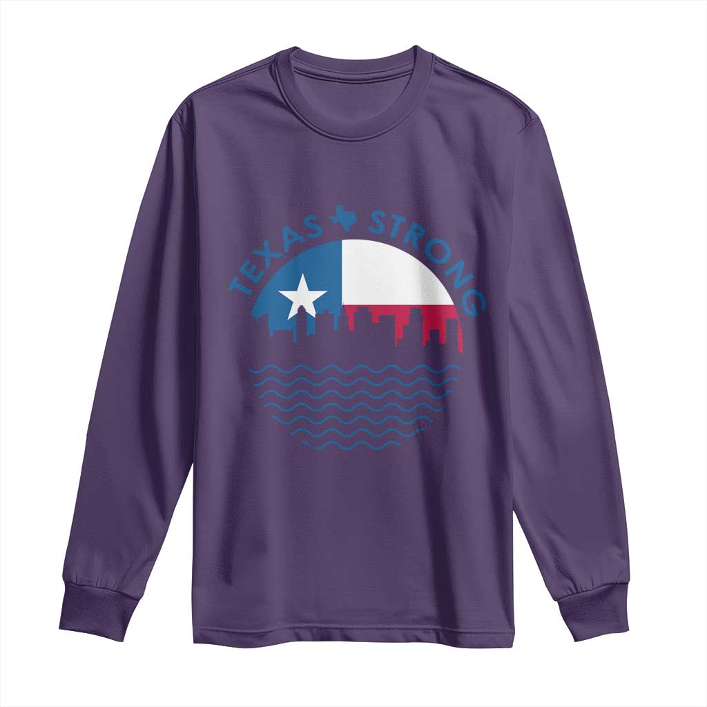 Strong Texas Long Sleeve Shirt Retro Flag Resilient Texans Pride - Wonder Print Shop