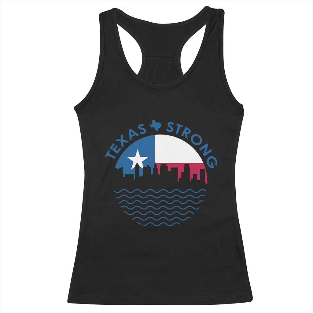 Strong Texas Racerback Tank Top Retro Flag Resilient Texans Pride - Wonder Print Shop